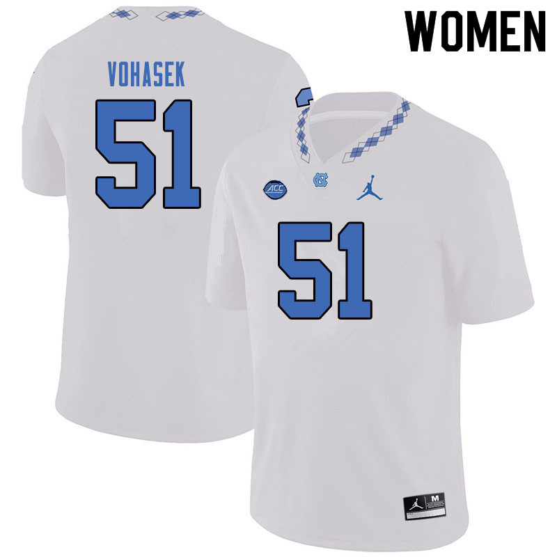 Jordan Brand Women #51 Raymond Vohasek North Carolina Tar Heels College Football Jerseys Sale-White